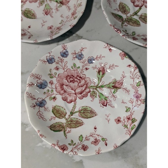 Vintage Johnson Brothers Rose Chintz Saucers England - Picture 2 of 8